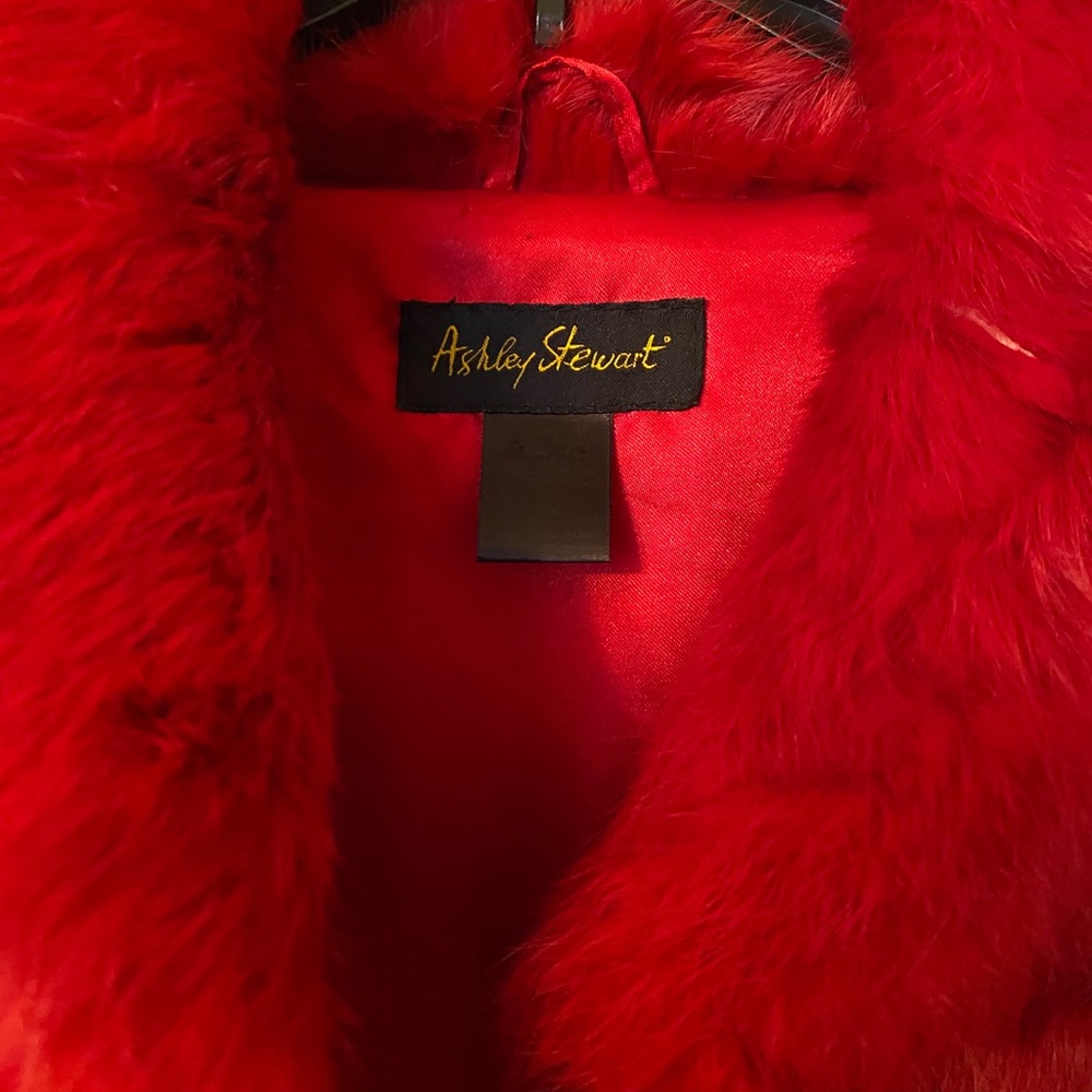 Ashley Stewart Red Faux Fur